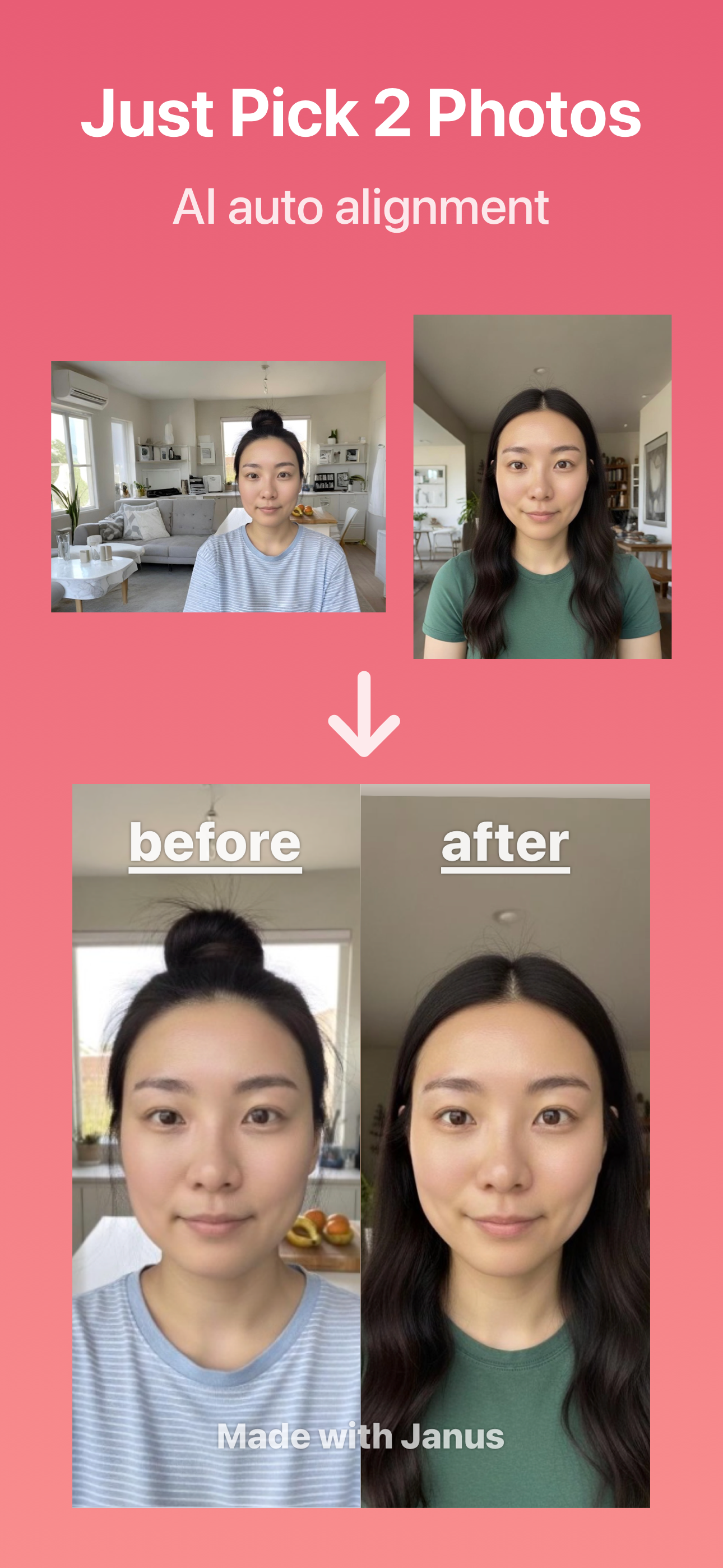 Select your before and after photos